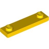 LEGO Plaat 1x4 met 2 Noppen GEEL (100 stuks)