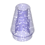 LEGO Cone 1x1 GLITTER TRANSPARANT PAARS (100 stuks)