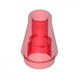 LEGO Cone 1x1 TRANSPARANT ROOD (100 stuks)