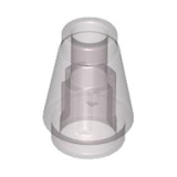 LEGO Cone 1x1 TRANSPARANT ZWART (100 stuks)