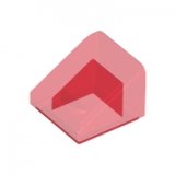 LEGO Dakpan 30 1x1 TRANSPARANT ROOD (100 stuks)