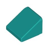 LEGO Dakpan 30 1x1 DONKERTURQUOISE (100 stuks)