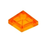LEGO Dakpan 45 1x1x2/3 Piramide TRANSPARANT ORANJE (100 stuks)