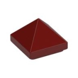 LEGO Dakpan 45 1x1x2/3 Piramide DONKERROOD (100 stuks)