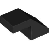 LEGO Dakpan 45 2x1 met Uitsparing ZWART (100 stuks)