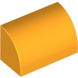 LEGO Dakpan Curved 1x2x1 OKERGEEL (100 stuks)