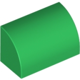 LEGO Dakpan Curved 1x2x1 GROEN (100 stuks)
