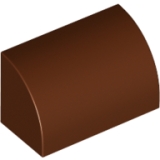 LEGO Dakpan Curved 1x2x1 BRUIN (100 stuks)