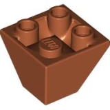 LEGO Inverted Slope 45 2x2 Double Convex DONKERORANJE (100 stuks