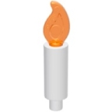 LEGO Kaars met Vlam WIT (10 stuks)