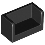 LEGO Paneel 1x2x1 Afgeronde Hoeken ZWART (100 stuks)