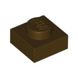 LEGO Plaat 1x1 DONKERBRUIN (100 stuks)