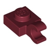LEGO Plaat 1x1 met Clip Horizontaal DONKERROOD (100 stuks)