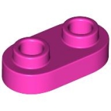 LEGO Plaat 1x2 Afgerond DONKERROZE (100 stuks)