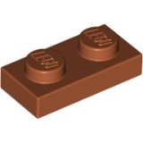 LEGO Plaat 1x2 DONKERORANJE (100 stuks)