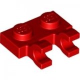 LEGO Plaat 1x2 met Clips Horizontaal ROOD (100 stuks)