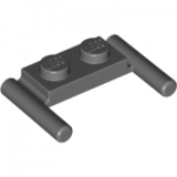 LEGO Plaat 1x2 met Handgrepen DONKERGRIJS (100 stuks)