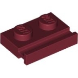 LEGO Plaat 1x2 met Deurrail DONKERROOD (100 stuks)