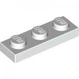LEGO Plaat 1x3 WIT (100 stuks)