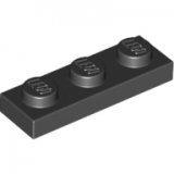 LEGO Plaat 1x3 ZWART (100 stuks)