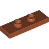 LEGO Plaat 1x3 met 2 Noppen DONKERORANJE (100 stuks)
