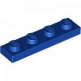 LEGO Plaat 1x4 BLAUW (100 stuks)