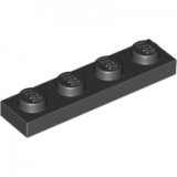 LEGO Plaat 1x4 ZWART (100 stuks)