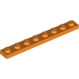LEGO Plaat 1x8 ORANJE (100 stuks)