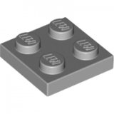 LEGO Plaat 2x2 LICHTGRIJS (100 stuks)