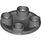 LEGO Plaat 2x2 Rond met Ronde Onderzijde DONKERGRIJS (100 stuks)