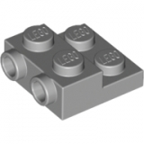 LEGO Plaat 2x2x2/3 met Zij-noppen LICHTGRIJS (100 stuks)