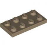 LEGO Plaat 2x4 DONKERBEIGE (100 stuks)