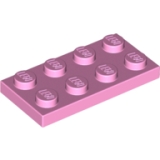 LEGO Plaat 2x4 LICHTROZE (100 stuks)