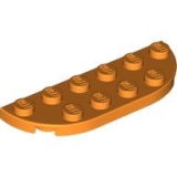 LEGO Plaat 2x6 Ronde Hoeken ORANJE (100 stuks)