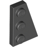 LEGO Plaat 3x2 Wedge Rechts ZWART (100 stuks)