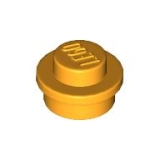 LEGO Plaat Rond 1x1 OKERGEEL (100 stuks)