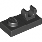 LEGO Plaat 1x2 met Clip ZWART (100 stuks)