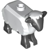 LEGO Schaap met Zwart Hoofd en Poten WIT