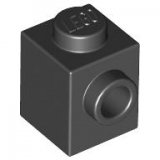 LEGO Steen 1x1 met 1 Zij-nop ZWART (100 stuks)