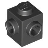 LEGO Steen 1x1 met Zij-noppen ZWART (100 stuks)