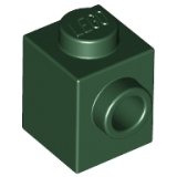 LEGO Steen 1x1 met 1 Zij-nop DONKERGROEN (100 stuks)