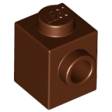 LEGO Steen 1x1 met 1 Zij-nop BRUIN (100 stuks)
