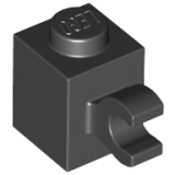 LEGO Steen 1x1 met Clip Hor.Grip ZWART (100 stuks)