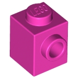 LEGO Steen 1x1 met 1 Zij-nop DONKERROZE (100 stuks)