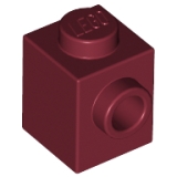 LEGO Steen 1x1 met 1 Zij-nop DONKERROOD (100 stuks)