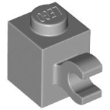 LEGO Steen 1x1 met Clip Horizontaal LICHTGRIJS (100 stuks)