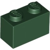 LEGO Steen 1x2 DONKERGROEN (100 stuks)