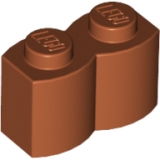 LEGO Steen 1x2 Palisade DONKERORANJE (100 stuks)