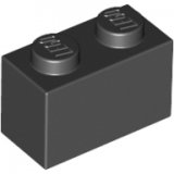 LEGO Steen 1x2 ZWART (100 stuks)