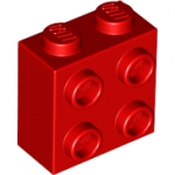 LEGO Steen 1x2x1.2/3 met Zij-noppen ROOD (100 stuks)